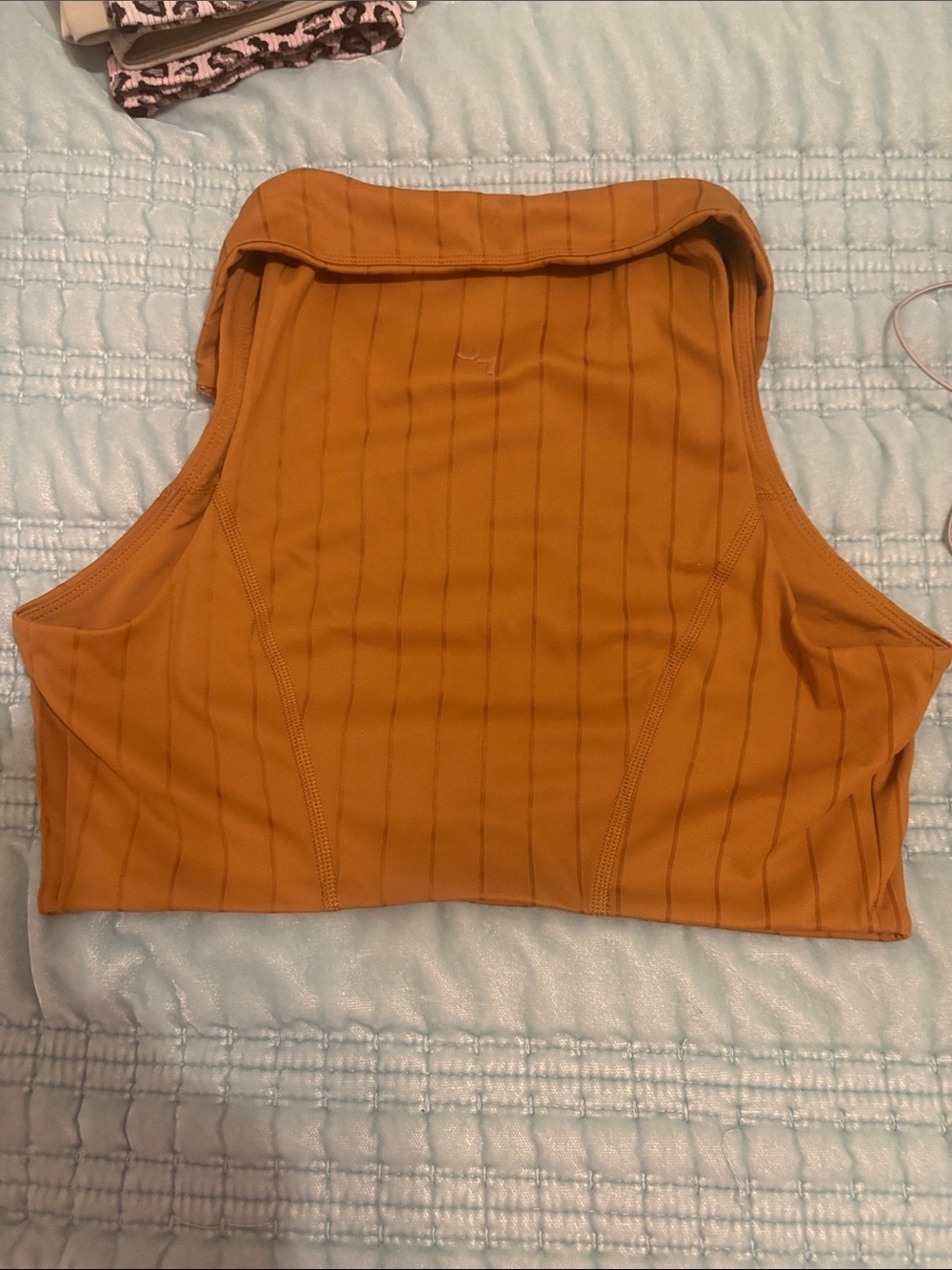 JoyLab Burnt Orange High-Neck Zip Crop Tank - Picture 2 of 2